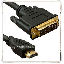 Высокое качество позолоченный 1,8 м 6FT черный DVI 24 + 1 по HDMI мужчин и мужчин кабель